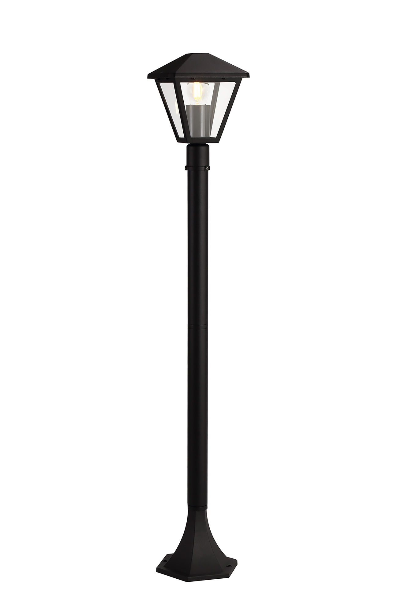 Luqi 100cm Post 1 Light IP44 Black, Clear